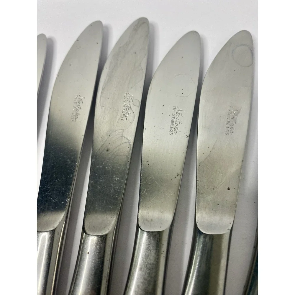 Noritake Stainless Fantasy 7 Dinner Knives 8 1/4